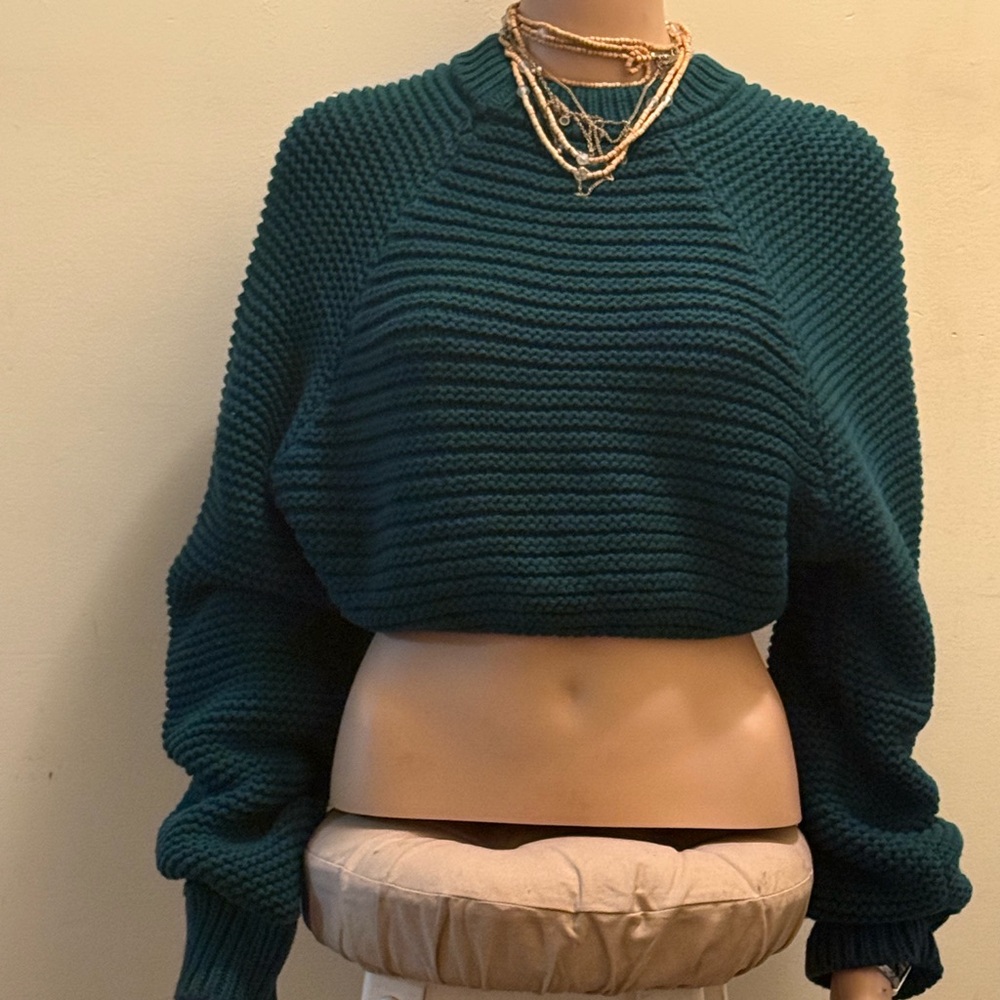 Forever 21 Deep Teal Crew Neck Sweater